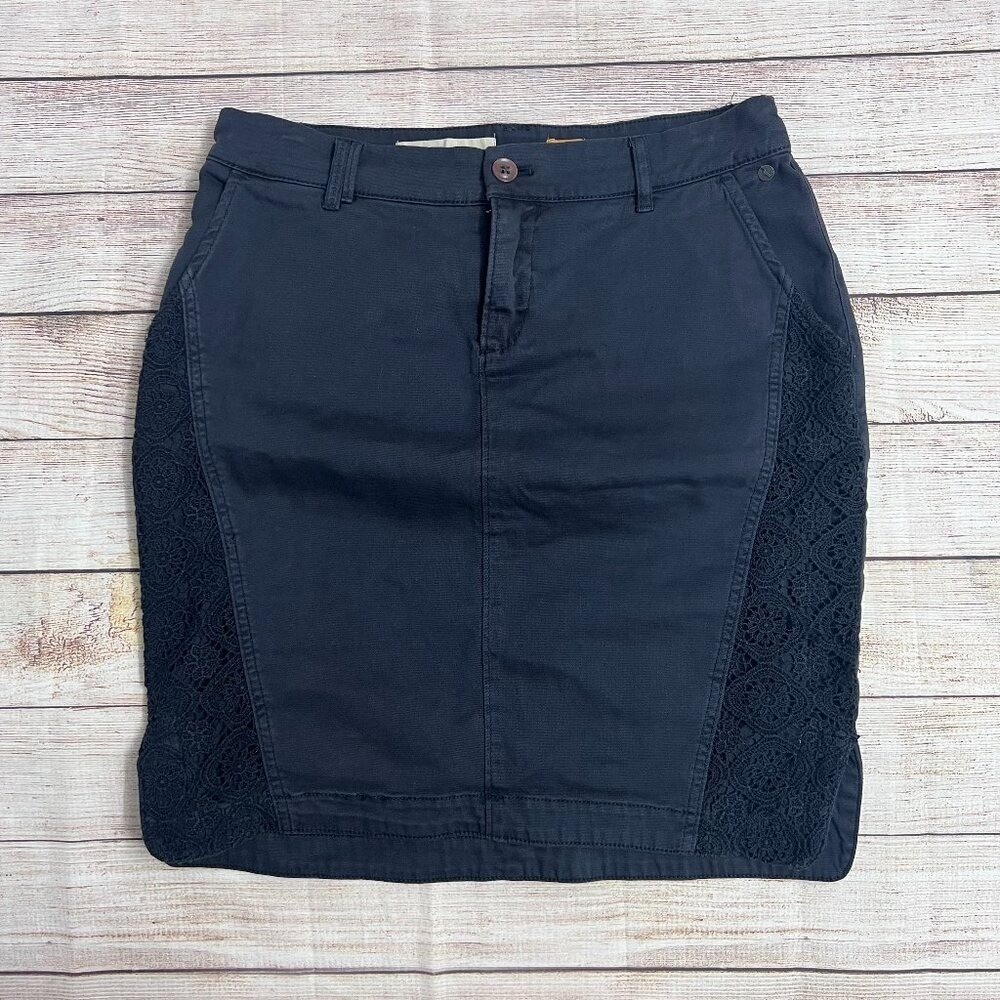 Pilcro and the‎ Letterpress Pencil Skirt Womens 28 Gray Lace Side Panels Boho